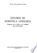 Estudios de semiótica literaria
