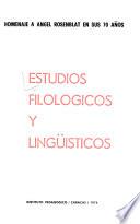 Estudios filológicos y lingüísticos