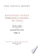 Estudios sobre literatura colonial de Chile