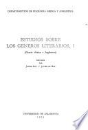 Estudios Sobre Los Géneros Literarios