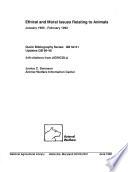Ethical and Moral Issues Relating to Animals