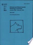 Ethical and Moral Issues Relating to Animals