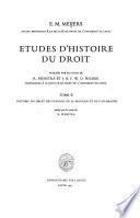 Études d'histoire du droit