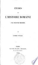 Études sur l'histoire romaine
