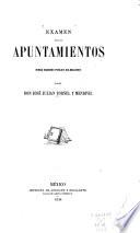 Examen de los apuntamientos sobre derecho público eclesiastico