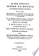 Examen instructivo sobre la música multiforme, métrica y rythmica