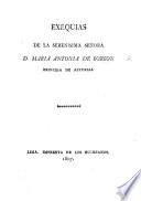 Exequias de la Serenísima Señora D. Maria Antonia de Borbon, Princesa de Asturias