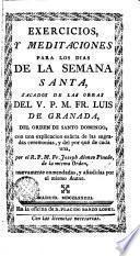 Exercicios y meditaciones para los dias de la Semana Santa