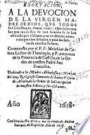 Exortacion, a la deuocion de la Virgen Madre de Dios ...