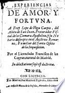 Experiencias De Amor, Y Fortvna