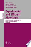 Experimental and Efficient Algorithms