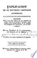 Explicación de la doctrina Christiana acomodada a la capacidad de los negros Bozales