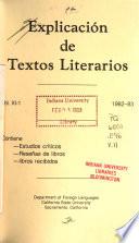 Explicación de textos literarios