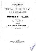 Exposicion del sistema de educacion de Pestalozzi