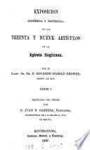 Exposición histórica y doctrinal, de los treinta y nueve Artículos de la Iglesia anglicana, tr. por J.B. Cabrera