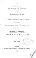 Extracts from the Minutes and Epistles of the Yearly Meeting of the ... Society of Friends ...