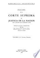 Fallos de la Corte Suprema de Justicia nacional, con la relación de sus respectivas causas