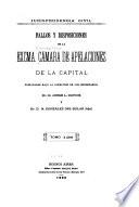 Fallos y disposiciones de la exma. Cámara de Apelaciones de la Capital