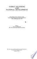 Family Planning and National Development