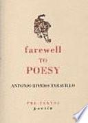 Farewell to poesy
