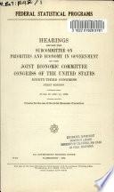 Federal Statistical Programs