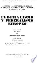 Federalismo y federalismo europeo