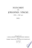 Festschrift für Johannes Vincke zum 11. Mai, 1962