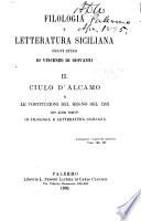 Filologia e letteratura siciliana