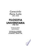 Filosofía universitaria, 1788-1821