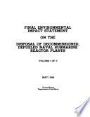 Final Environmental Impact Statement on the Disposal of Decommissioned, Defueled Naval Submarine Reactor Plants