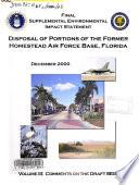 Final Supplemental Environmental Impact Statement: Comments on the draft SEIS