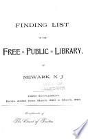 Finding List of the Free Public Library of Newark, N.J.