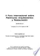 Foro internacional sobre patrimonio arquitectónico y restauración