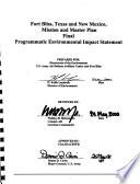 Fort Bliss Mission and Master Plan (TX,NM)