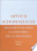 Fragmentos para la historia de la filosofía
