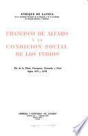 ...Francisco de Alfaro y in condición social de los indios