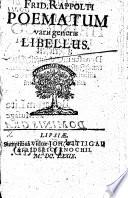 Frid. Rappolti Poematum varii generis libellus