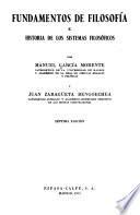 Fundamentos de filosofía e historia de los sistemas filosóficos