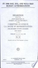 FY 1996 DOE, EPA, and NOAA R&D Budget Authorizations