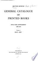 General Catalogue of Printed Books