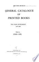 General Catalogue of Printed Books
