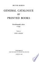 General Catalogue of Printed Books