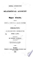 General Introduction to Statistical Account of Upper Canada