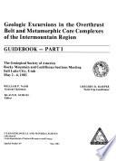 Geologic Excursions in the Overthrust Belt and Metamorphic Core Complexes of the Intermountain Region