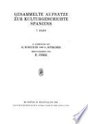 Gesammelte Aufsätze zur Kulturgeschichte Spaniens