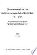 Gesamtverzeichnis des deutschsprachigen Schrifttums (GV), 1911-1965
