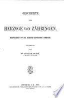 Geschichte der Herzoge von Zähringen