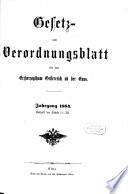 Gesetz- und Verordnungsblatt für das Erzherzogthum Oesterreich ob der Enns