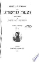 Giornale storico della letteratura italiana. Supplemento