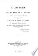 Glosario de voces ibéricas y latinas